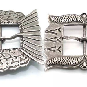 Retro Solid brass silver coating rectangle Adjustable buckle