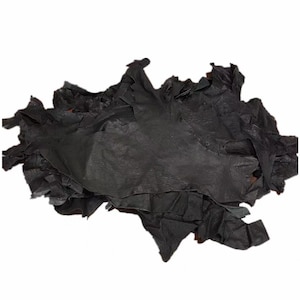 Black real Ostrich Leather Pieces scraps Ostrich Remnants hand-size