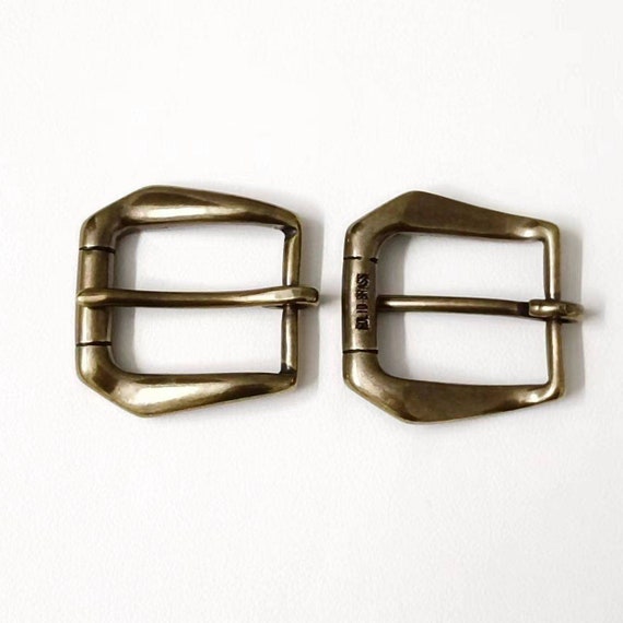 Fibbia Per Cintura In Ottone Massiccio Stile Western, Oro, Larghezza 40mm, Pirate Outfitters