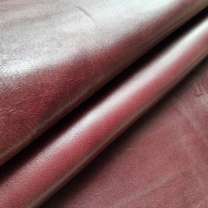 soft maroon burgundy sheep skin Leather piece Genuine Whole hide