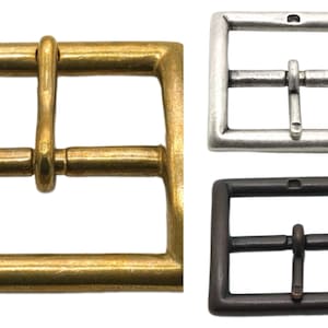 fibbia per cintura in ottone massiccio con perno quadrato semplice da 40 mm