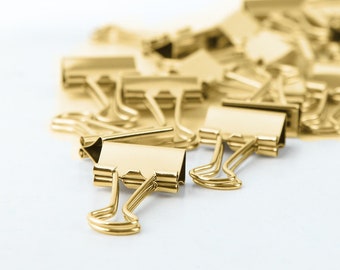 6pcs 19mm/32mm Gold Binder Clips, Metal Paper Clip, Money clip, Scrapbooking, Office Supplies