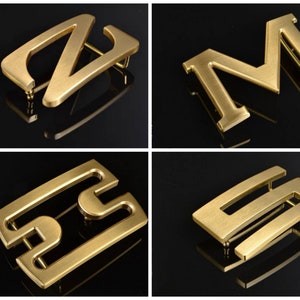 Hebilla de cinturón con letras z M G x s de latón macizo de 40 mm, apta para 1 1/2"