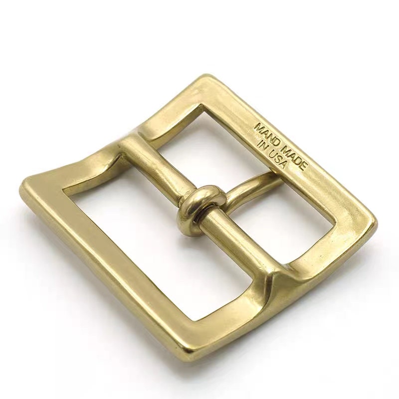 Fibbia centrale in ottone massiccio da 40 mm, per cintura in