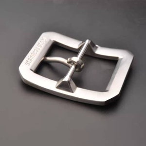 Hebilla de cinturón rectangular de acero inoxidable de 40 mm. Se adapta a cinturones de 1 1/2 imagen 3