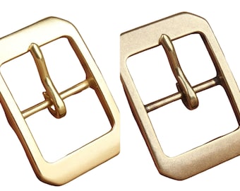 Octagonal Solid brass belt buckle set 40mm Fits 1 1/2" (38-39mm) belt