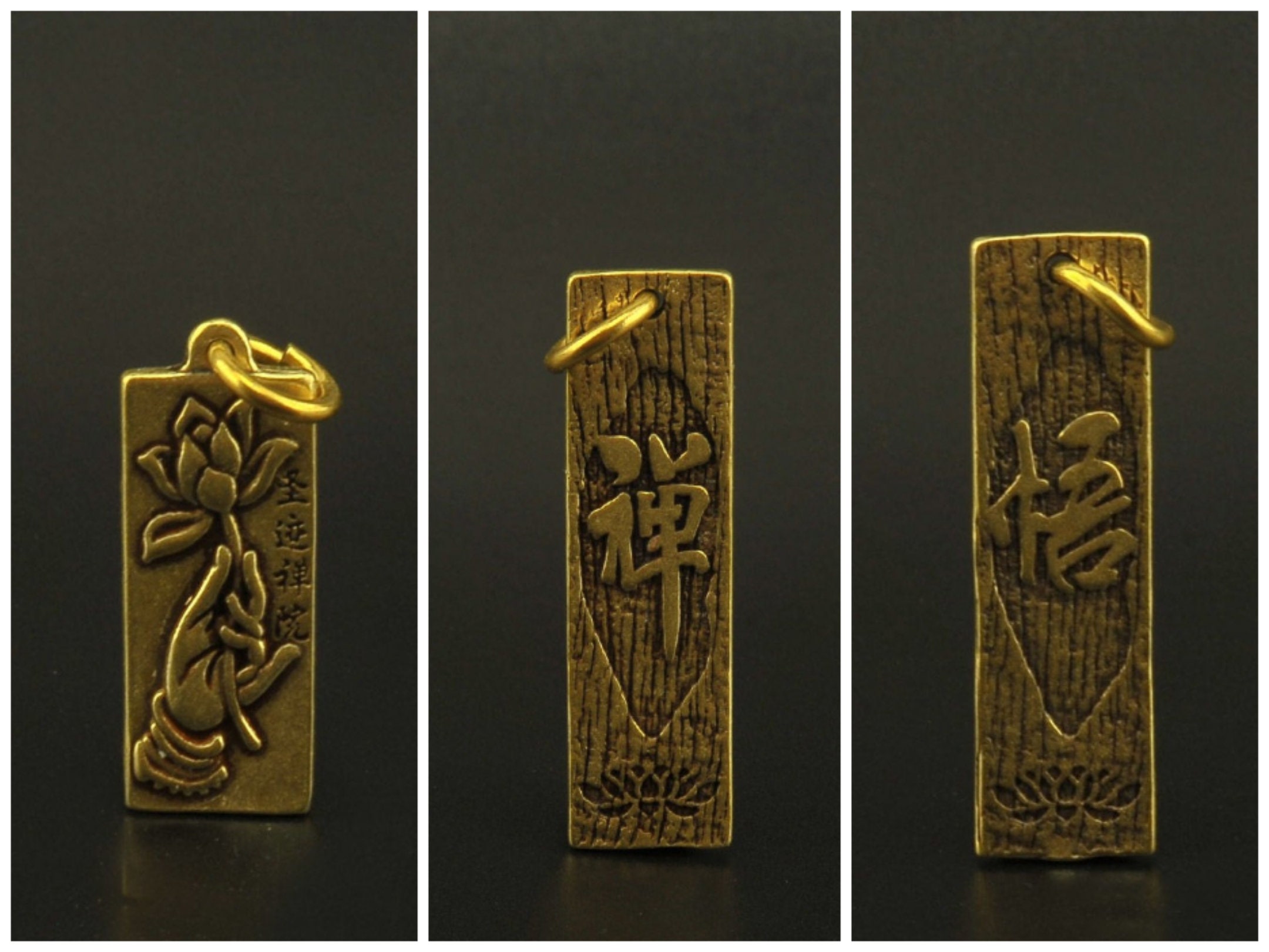 Solid Brass Chinese characters Pendant,Cool charming Keychain pendant decoration
