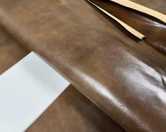 Brown shading vegetable tanning Goat skin Leather piece, Genuine Whole hide