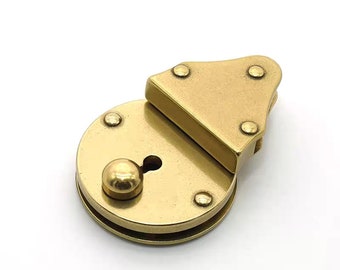 round Solid brass bag push lock buckle Button
