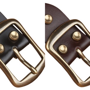rectangular Solid brass belt buckle set 35mm for 1 1/4” belt
