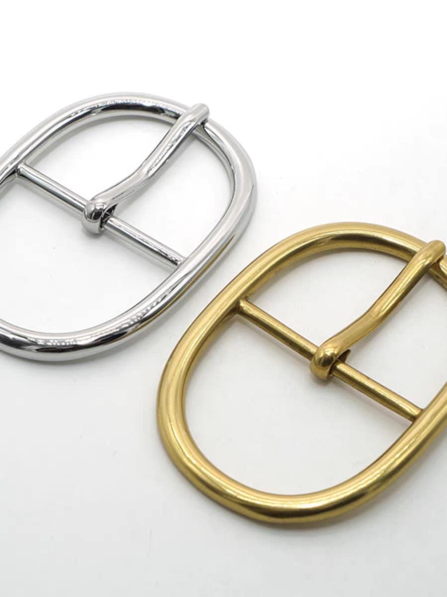 oval Solid brass simple Adjustable belts buckle 37mm light weight