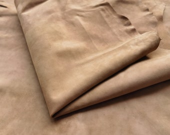 brown Goat skin suede Leather piece, Genuine Whole hide Leather