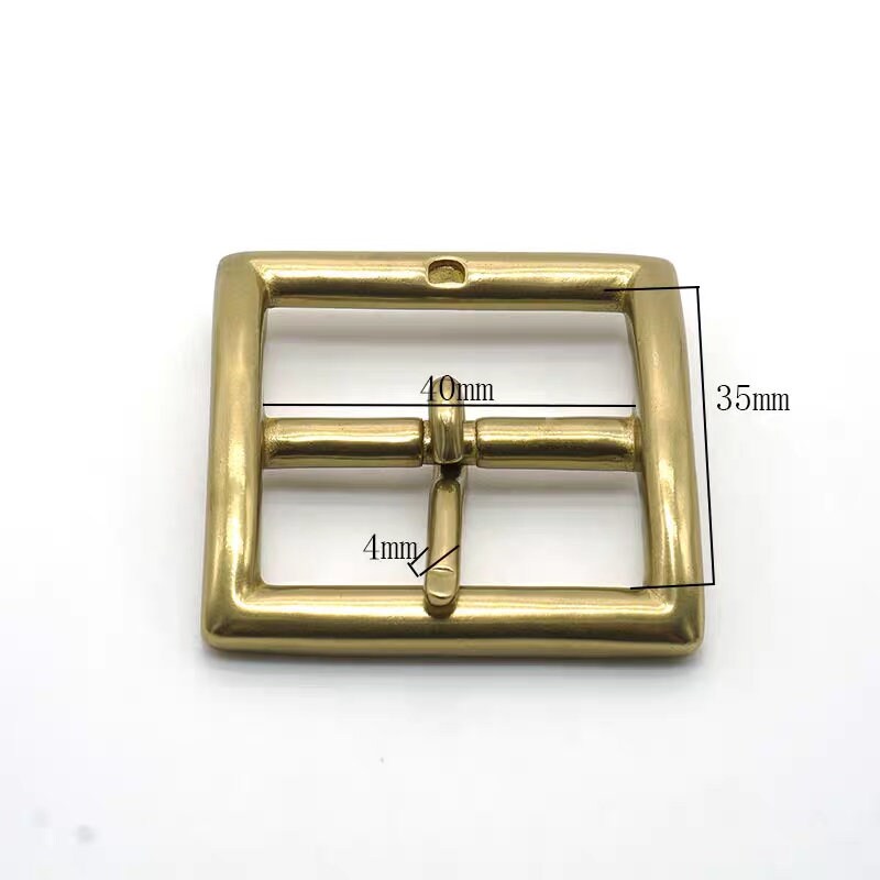 Fibbia Cintura Quadrata In Metallo Ottone Bicolore 40mm – Stile Retrò Western - Foto 1