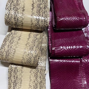 Véritable peau de serpent jaune fushia