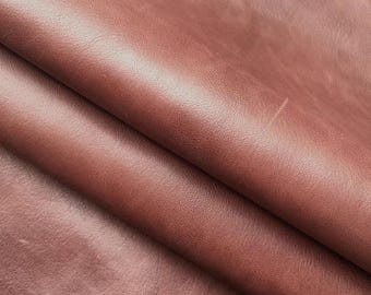 maroon brown waxed shrinking Genuine goat Leather Whole hide