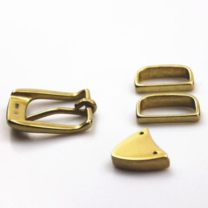 Solid brass belt buckle tips set 4pcs Fits 1 1/8 30mm image 4