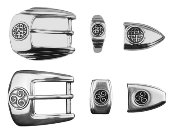 Retro Silver-coated Alloy western belt buckle set 3pcs 25mm