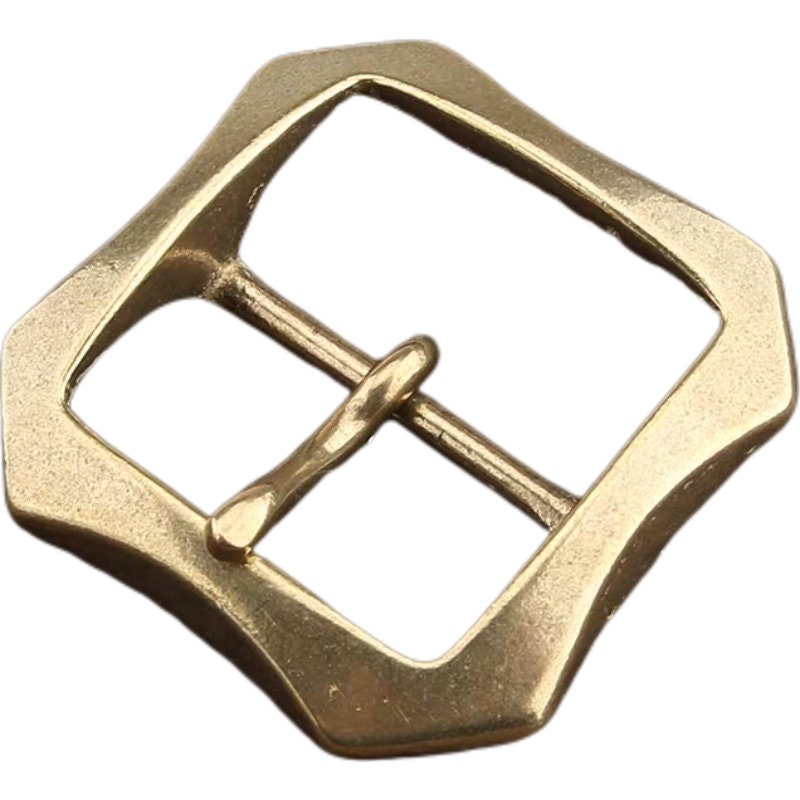 Fibbia cintura clip perno metallo singolo quadrato pesante ottone bicolore retrò