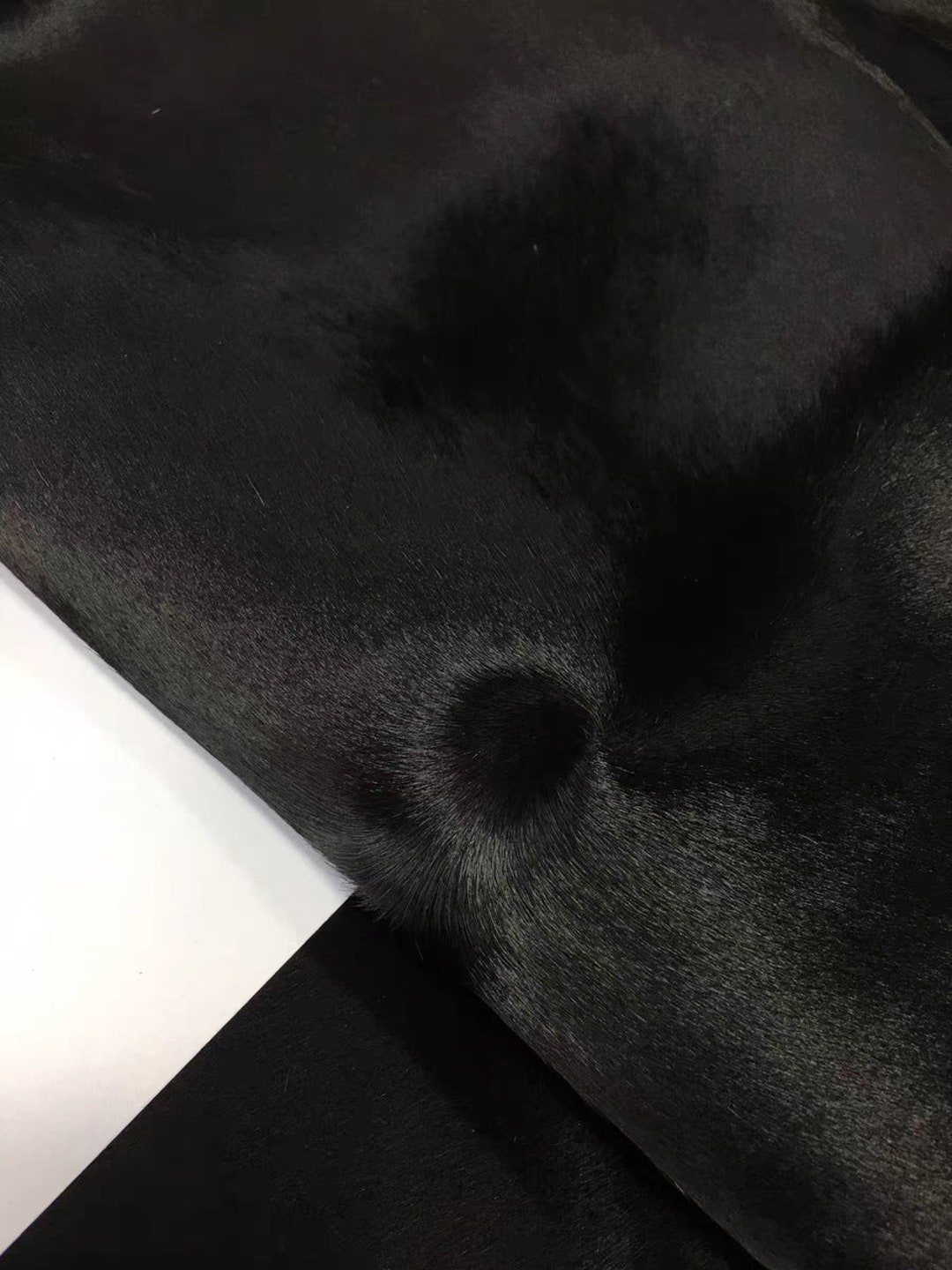 Purpleblack Calf Fur Cowhide Leather Pieces Cowskin Hair, Genuine