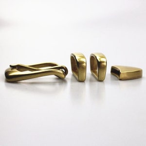 Solid brass belt buckle tips set 4pcs Fits 1 1/8 30mm image 2
