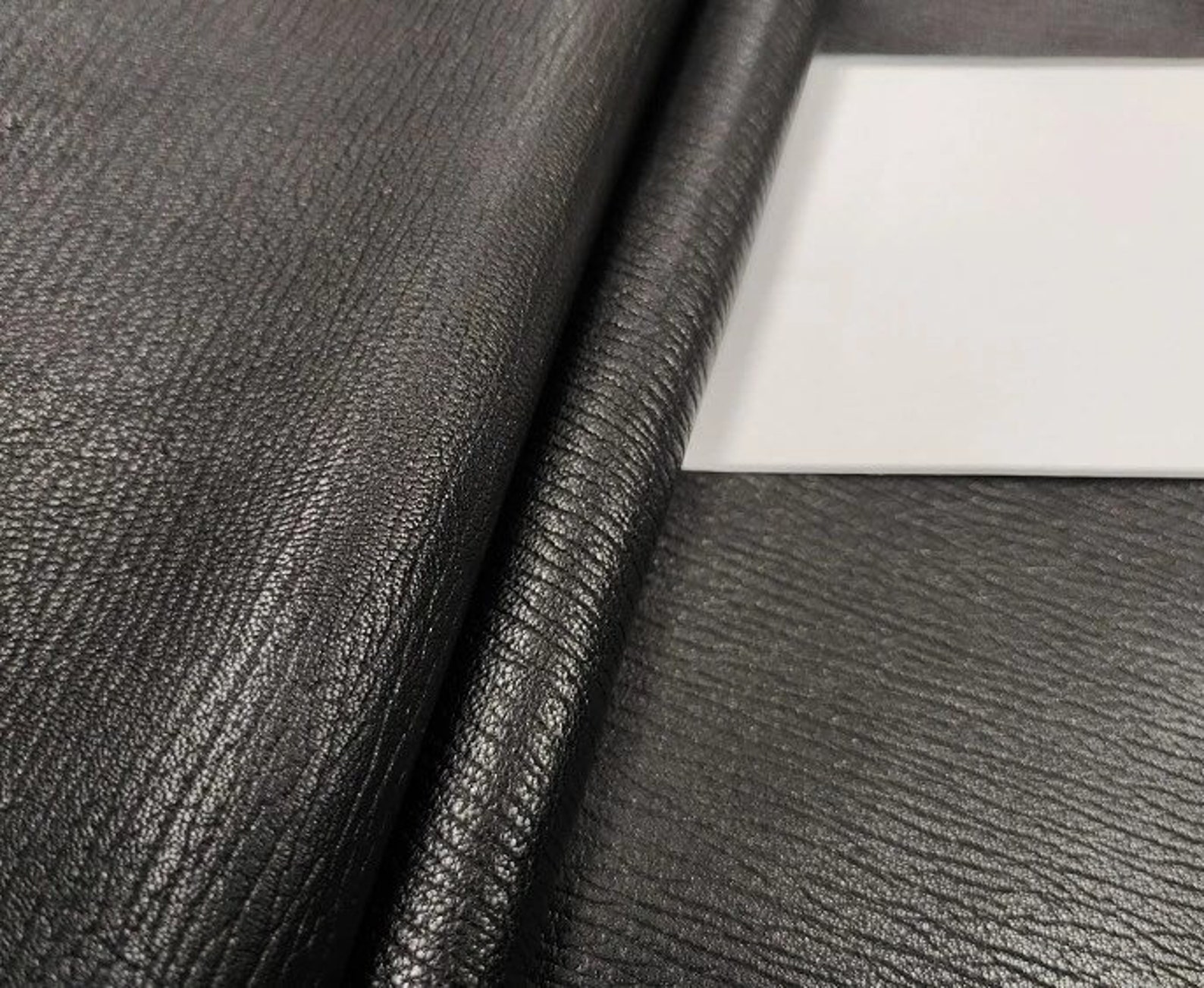 Soft Black Deerskin Genuine leather piece | Etsy