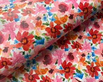 Piel de cabra con estampado floral rosa. Pieza de cuero genuino de una sola pieza.