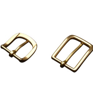 Solid brass simple pin Adjustable belt buckle 30mm image 3