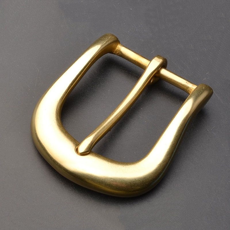 Fibbia Cintura Quadrata In Metallo Ottone Bicolore 40mm – Stile Retrò Western - Foto 3