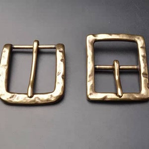 Vintage Solid brass squares rectangular belt buckle 40mm Fits 1 1/2 38-39mm belt image 2