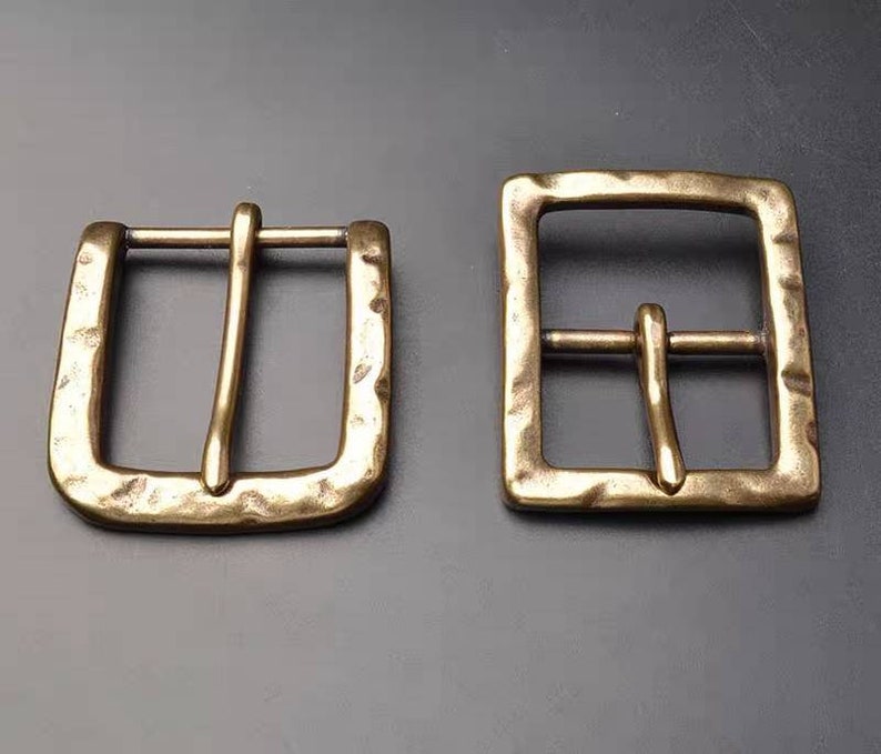 Vintage Solid brass squares rectangular belt buckle 40mm Fits 1 1/2 38-39mm belt image 2