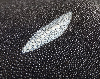 black unpolished Real Exotic GENUINE Stingray LEATHER Hide Skins