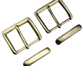 Rectangular Solid brass flat belt buckle loop 35mm