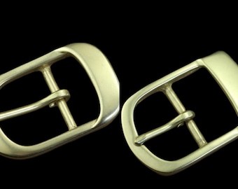 heteromorphic singular Solid brass double prong belt buckle 40mm