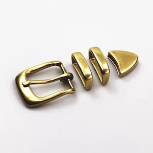 Solid brass belt buckle tips set 4pcs Fits 1 1/8&quot; (30mm)