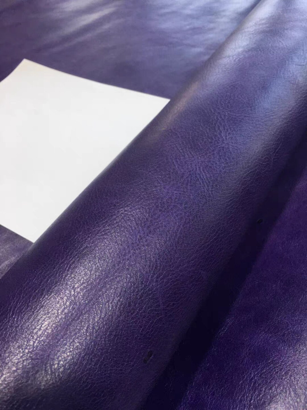 Purple Waxed Cowhide Leather Pieces Cowskin Cutting Etsy