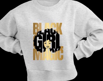 Pullover Sweater, Black Girl Magic, Graphic Sweaters, DTF, Streetwear, Women Clothing, Afro Girl, Sweatshirts, Soft, Comfort