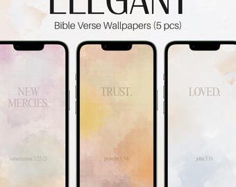 Elegant Luxury Minimalist Bible Verse Phone Wallpaper Set: Christian Lock Screen Designs (Digital Download)