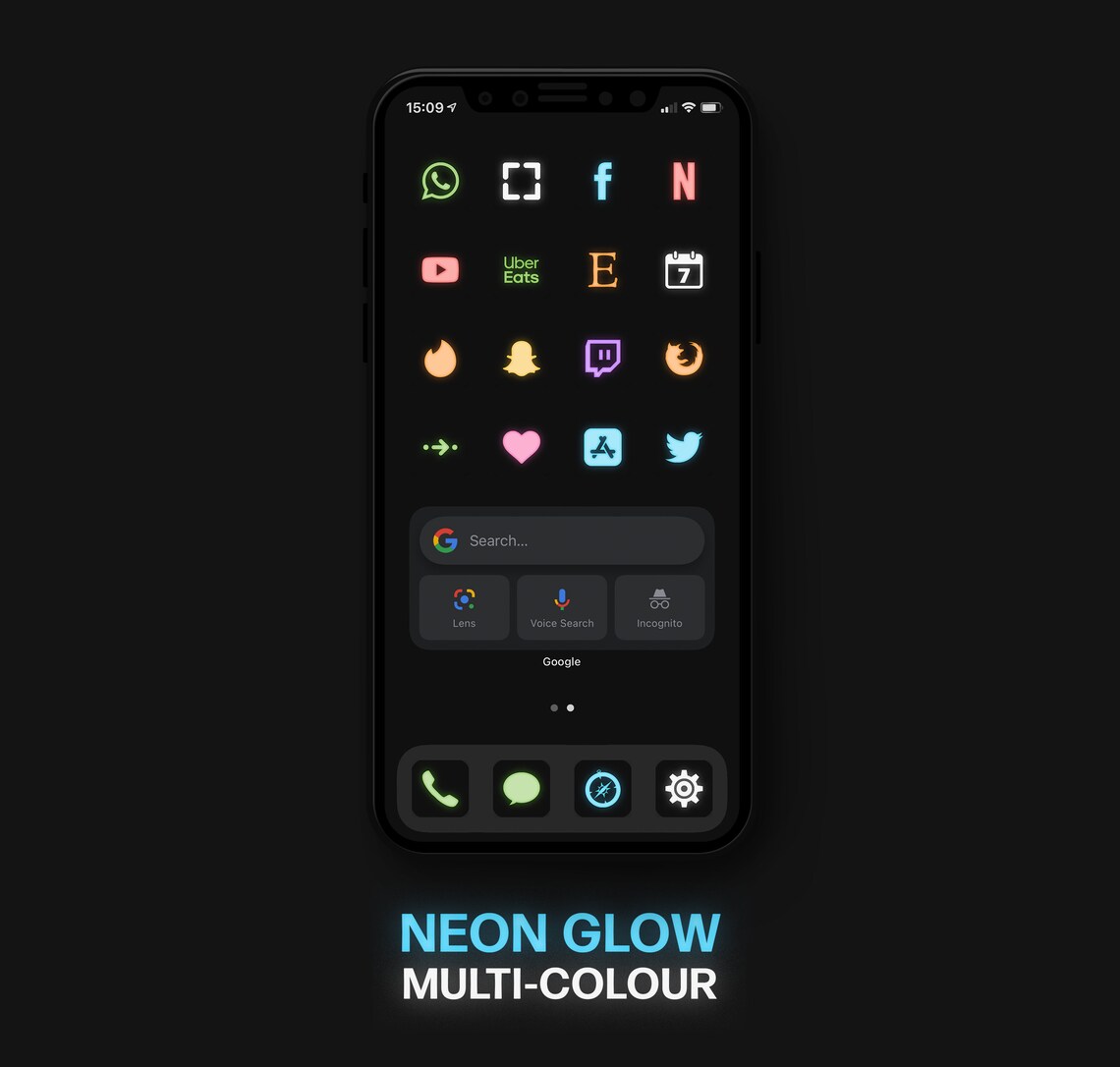 BLUE Neon Glow iOS 14 Icon Set Neon Aesthetic iOS 14 App BLUE Neon Glow iOS 14 Icon Set Neon Aesthetic iOS 14 App