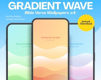 Bible Verse Gradient Phone Wallpapers  | 4 Aesthetic Christian Lock Screen Designs iOS 26 | Scripture-Based, Minimal | Digital Download