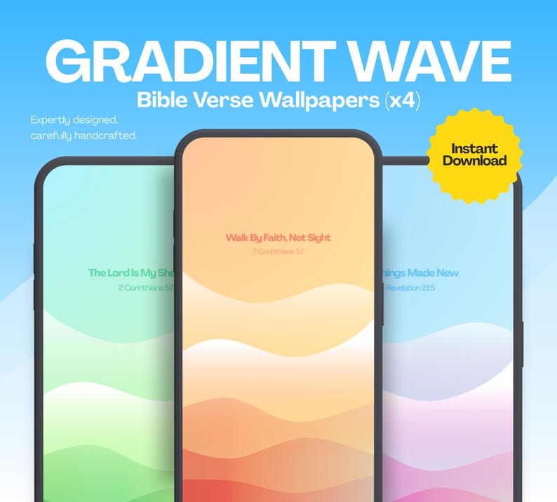 Gradient Background For Scripture Bible Verse Gradient Phone Wallpapers | 4 Aesthetic Christian Lock ...