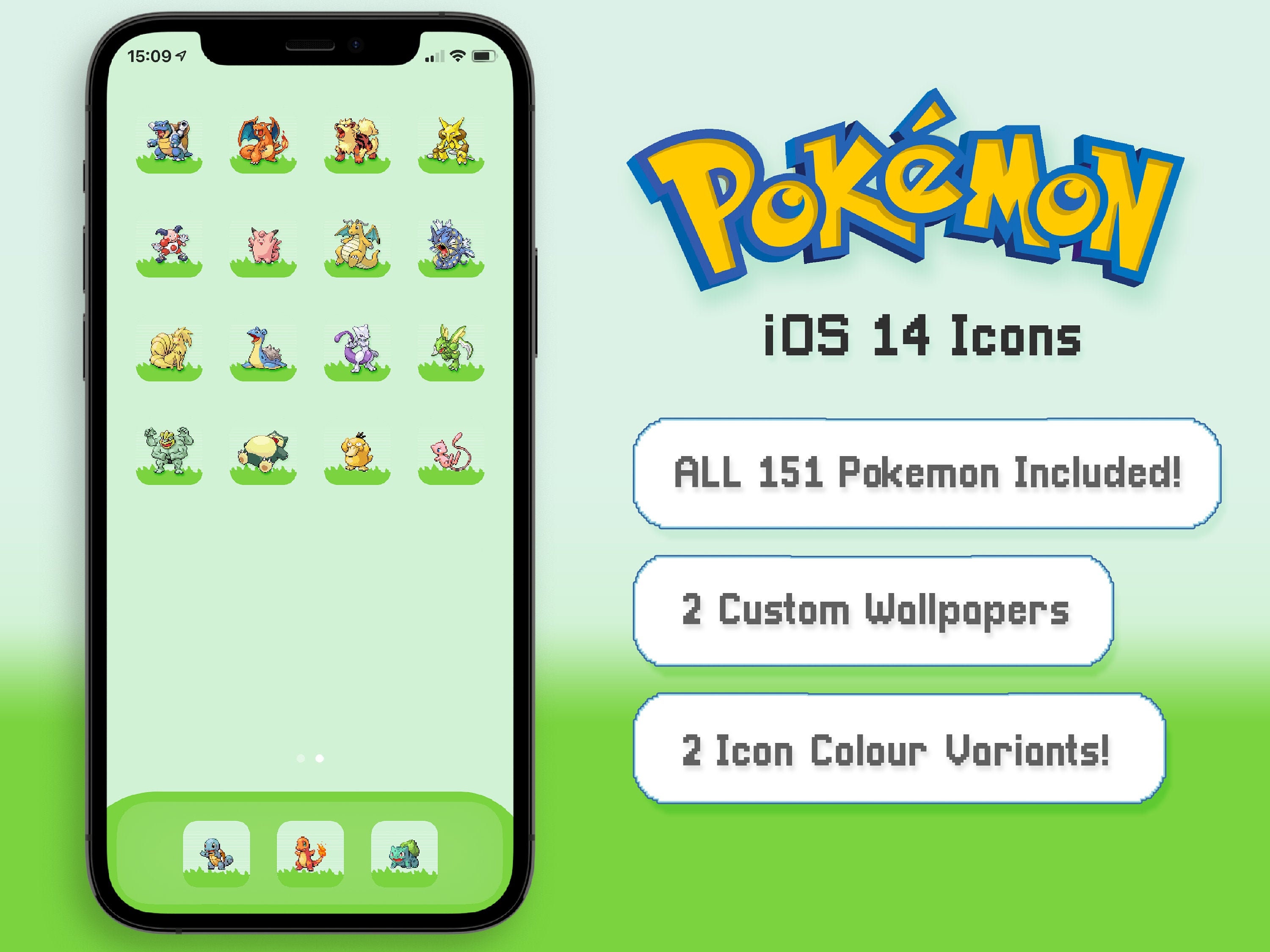 302 Icons Pokemon-style Fire Red Leaf Green original 151 -  Finland