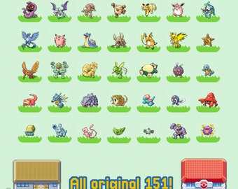 302 Icons Pokemon-style Fire Red Leaf Green original 151 -  Finland