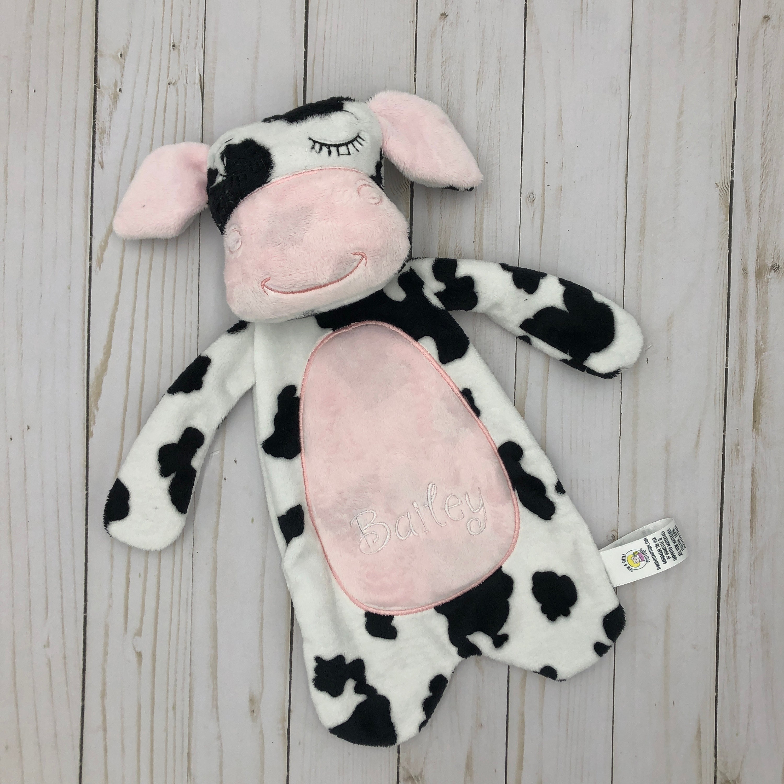Cow lovey Personalized baby lovey Baby shower gift 1st Etsy