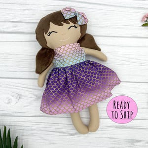 Handmade cloth doll, Modern Rag Doll, cute doll for daughter, 3rd birthday gift for girl, first baby doll for niece, Keepsake doll for