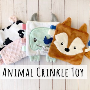 Baby Crinkle Toy, 1st Birthday gift for girl, sprinkle gift for baby girl, baby sensory toy, Crinkle baby ribbon toy, new baby gift boy