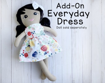 Everyday Dress Add on, Doll clothes, clothes for rag doll, Personalized doll clothes, Handmade baby doll clothes