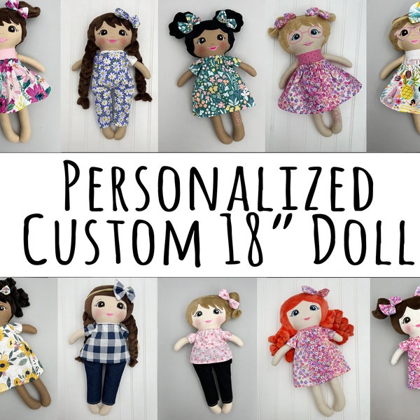 Look alike doll, Handmade soft Doll, Custom Rag Doll, Fabric Doll, Plush Doll, Personalized Doll for baby girls, cloth doll, 2nd birthday