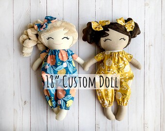 custom 18 inch baby doll for toddler girls, unique gifts for girls, soft doll for baby, pretend play gift, look a like doll handmade, little