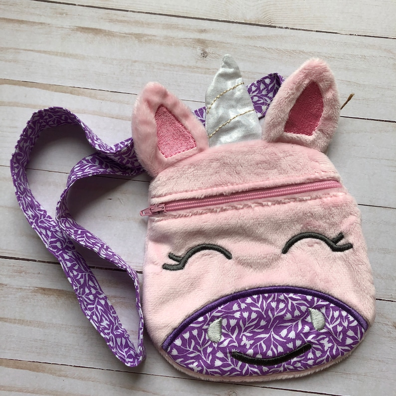 Kids Unicorn coin pouch zipper Bag Little girls first purse image 7