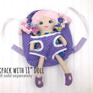 Backpack for doll, Doll Carry Along backpack, Doll Carrier, Take Along, Pretend Play Doll Carrier, Doll with backpack